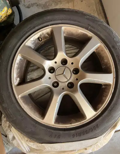 Used on my 2005 Mercedes, which I recently got rid of. Tires are good. Used last season. Have at lea...