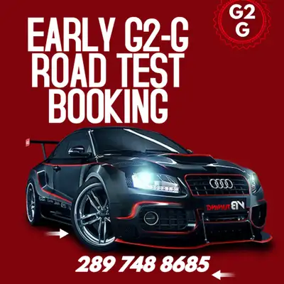 ROAD TEST EARLY(ASAP) G2/G BOOKING, DRIVE CLASSES, View more