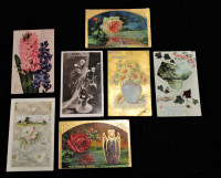 Seven Vintage Greeting Postcards from Early 1900's
