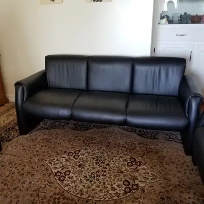 Leather Chesterfield & 2 Chairs, View more