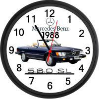 1988 Mercedes Benz 560SL (Midnight Blue) Wall Clock - Brand New