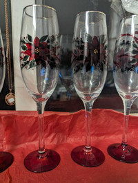 For new 10-in Poinsettia wine or champagne glasses