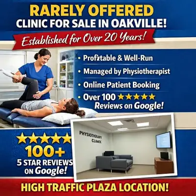 Oakville Physiotherapy and Massage Clinic For Sale - 20 years, View more