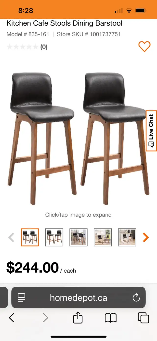 Modern Bar Stool, Counter Height Bar Chair with PU Leather in Chairs & Recliners in Markham / York Region - Image 11