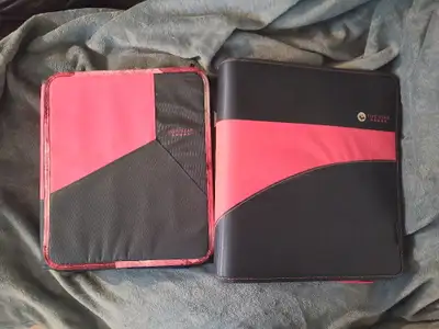 Girl's pink school multi-use binders zipper closure x 2, View more