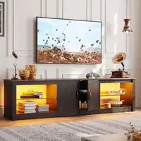 TV Stand with Storage Shelves and Lights