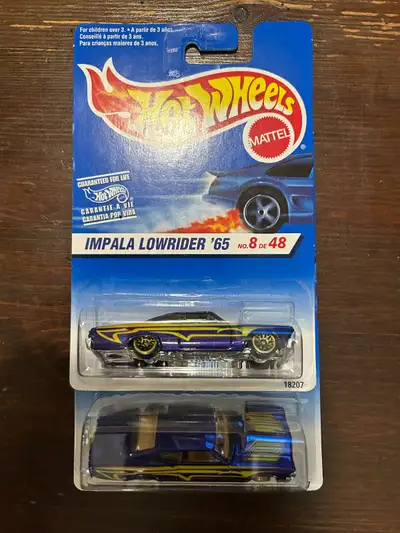 Hot Wheels Card says 1996, Impala Lowrider 1965, Number 8 of 48 I have two of these. $4.00 each or,...