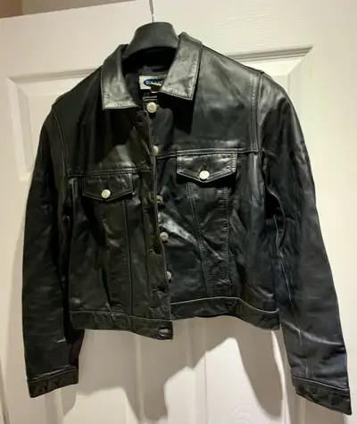 Old Navy leather jacket women medium, View more