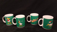 set of 1980s "Duck Tales" Christmas ceramic cups mugs John Baron