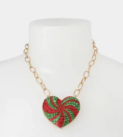 BETSEY JOHNSON Merry Betsey Peppermint Christmas Necklace 373161, View more
