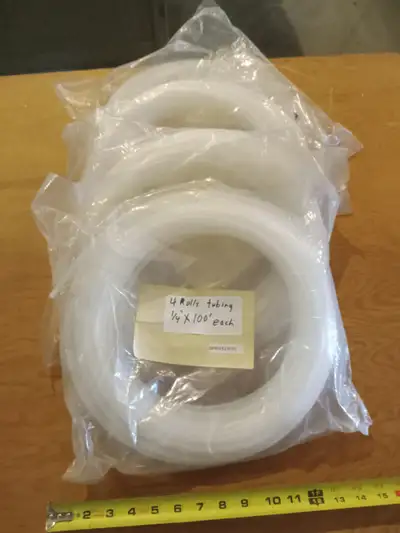 4 , 100 foot rolls of new 1/4 inch tubing, View more