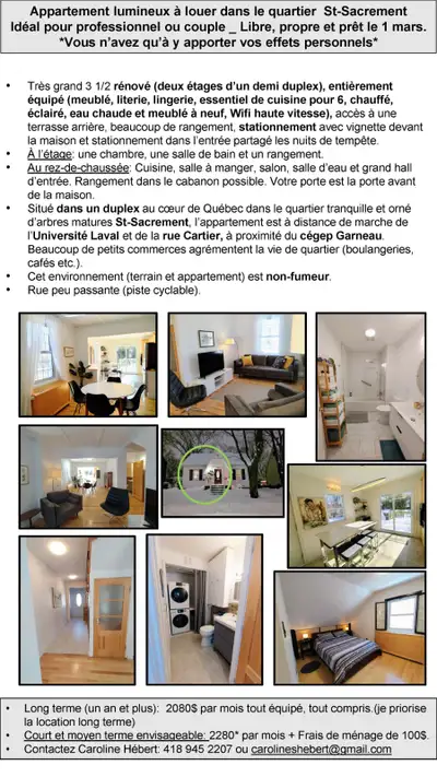 Grand appartement tranquille idéal pour couple, retraité ou professionnel à distance de marche de l'...