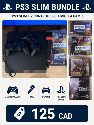 Sony PlayStation 3 Slim 160GB Bundle, View more