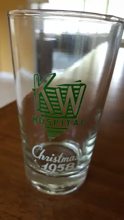KW Hospital Vintage 8 oz. Christmas Glass 1958, View more