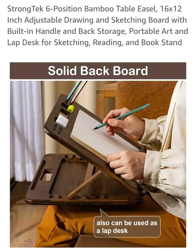 StrongTek 6-Position Bamboo Table Easel, 16x12 Inch in Home Décor & Accents in Ottawa - Image 3