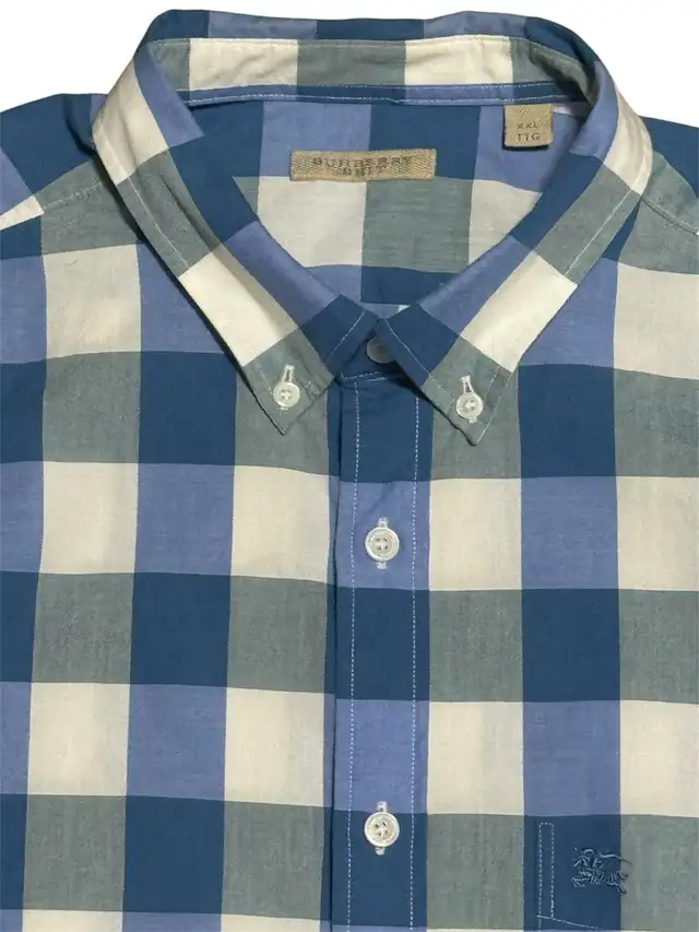 BURBERRY Men's Nova Checks Cotton LS Shirt - Blue/White, XXL in Men's in Ottawa - Image 4