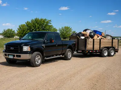 Junk removal, Truck 18ft flat deck 4ft  trailer, View more
