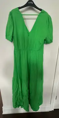 MANGO long green maxi dress