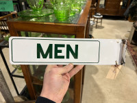Porcelain Men washroom flange sign 