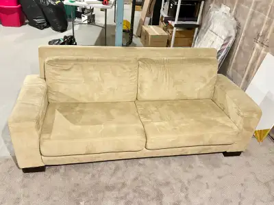 Urban Barn Sofa/ Couch in Tan Microfibre, View more