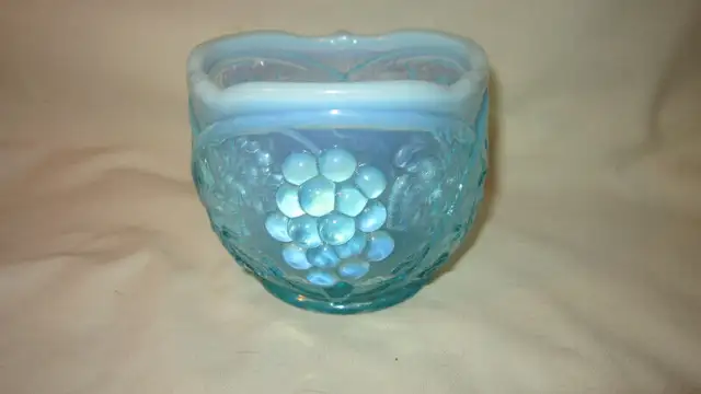 Vintage ~ Blue Opalescent Glass ~ Vase #12