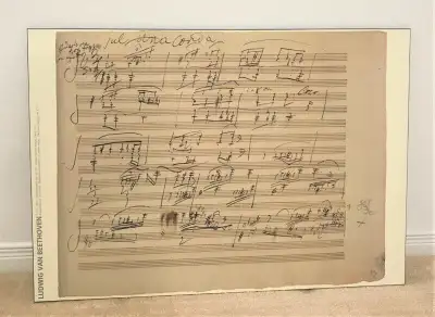 Large Laminated Plaques Autograph Manuscript Beethoven, View more