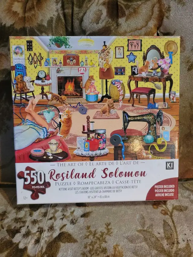 Rosiland Solomom Kittens Visit Betsy's Room Puzzle