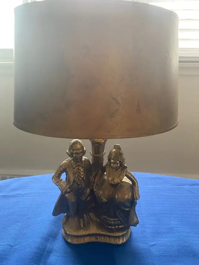 Antique Victorian Metal Table Lamp (Working Well) 14”  in Indoor Lighting & Fans in Hamilton - Image 5