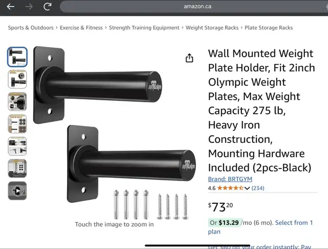 2 New BRTGYM Wall Mounted Weight Plate Holders, Fit 2” Plates in Other in City of Toronto - Image 11