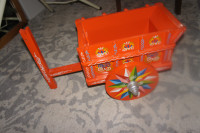 HAND PAINTED WOODEN TOY CART