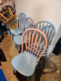 Painted chairs and table