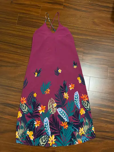 Old Navy womens small petite fuchsia tropical print maxi dress, View more