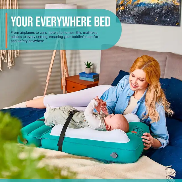 NEW Airplane Bed for Baby; Inflatable, w/ Pump, Belt, Repair Kit in Cribs in Mississauga / Peel Region - Image 5
