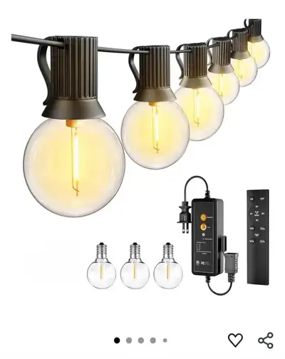 shineshine Outdoor String Lights with Remote/Dimmer, 25+2 LED Bu, View more