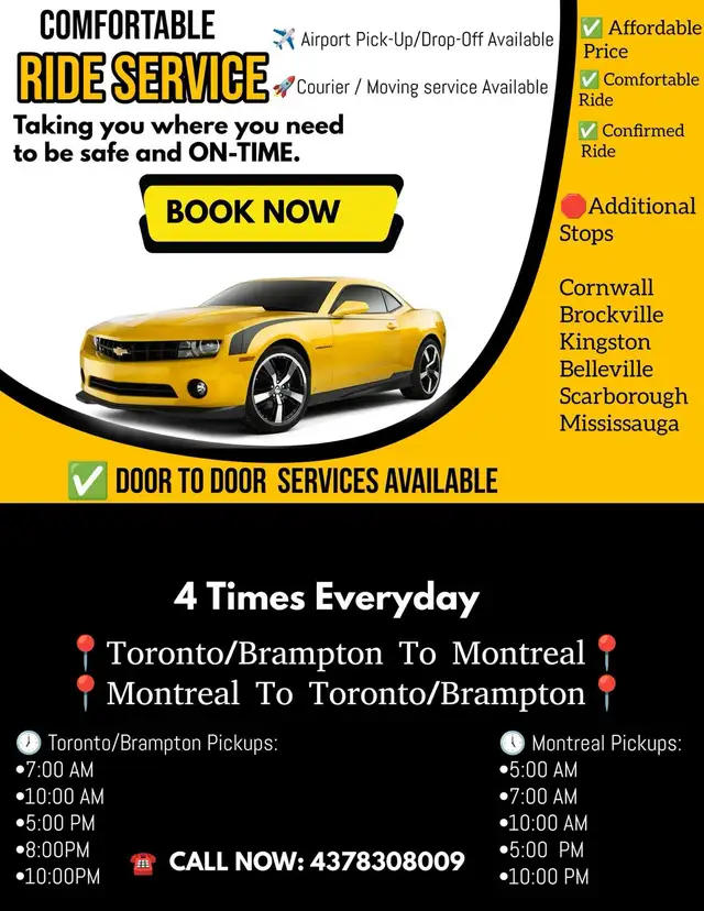 Montreal To Toronto Rideshare63611968794627120