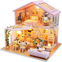 Kit de maison de poupée miniature en bois à faire soi-même