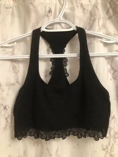 Lace Trim Racerback Bra, View more