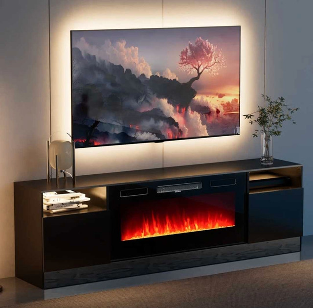 TV stand with electric fire place in TV Tables & Entertainment Units in London - Image 2