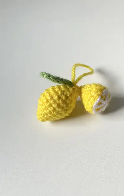 Handmade Crocheted Lemon decor, View more
