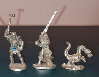 3 Vintage Unique Ral Partha D&D RPG Fantasy Mini Pewter Figures