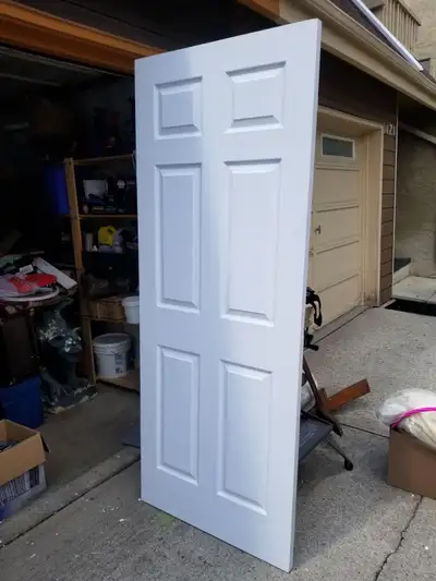 30-inch x 80-inch Primed 6 Panel Hollow Core Interior Door Slab, View more