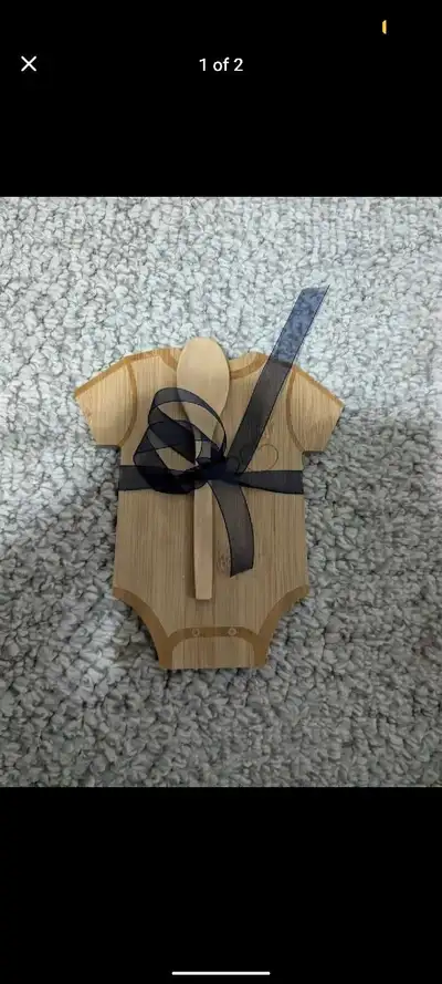 Baby wooden board and spoon set, View more