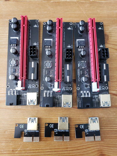 3 x Ver009s pcie mining PC risers, View more