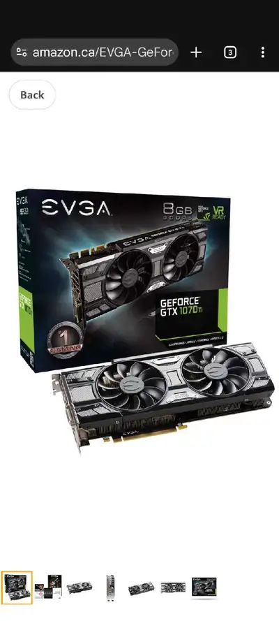 EVGA GeForce GTX 1070 Ti SC GAMING ACX 3.0 BlackEdition, 8GB GDD, View more