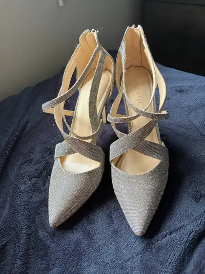 sliver Nine West heels, View more