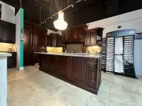 Wood stained kitchen 
