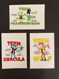 Halloween 3 Small Teen Monster prints Postcard size