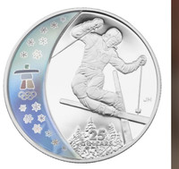 Freestyle Ski VANCOUVER 2010 OLYMPICS PROOF SILVER HOLOGRAM RCM