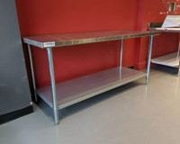 BRAND NEW Commercial Stainless Steel Work Prep Tables - IN STOCK