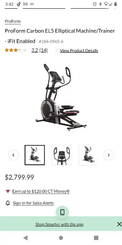 ProFormProForm Carbon EL5 Elliptical Machine/Trainer, View more